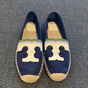 TORY BURCH navy espadrilles